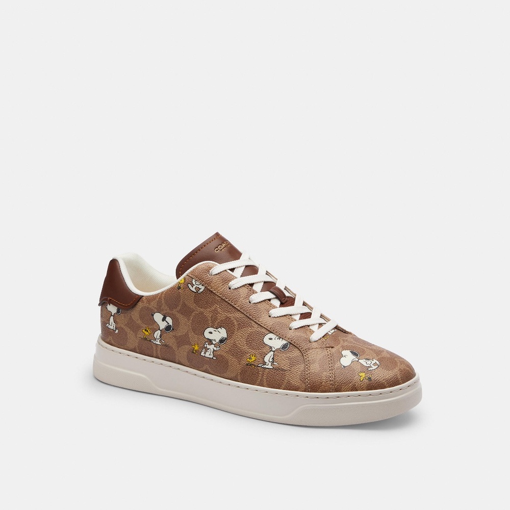 NWT -  Men's Coach X Peanuts High Line Sneaker In Signature Canvas w/ Snoopy